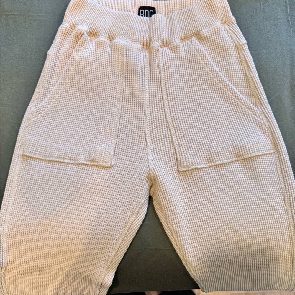 Urban Outfitters Cream Waffle Joggers